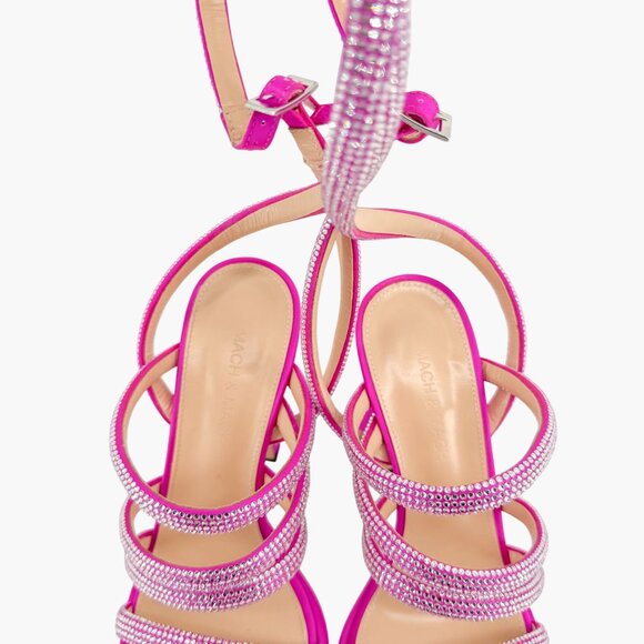 Mach & Mach Sydney Crystal Platform Sandals EU 37.5 US US 6.5-7 Pink High Heel - Picture 4 of 10